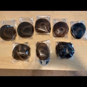 Hair bun extension all reddish brown